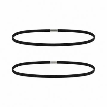 Haarband Sport 0,5cm - Elastiek Smal - Zwart - Set van 2, Nieuw