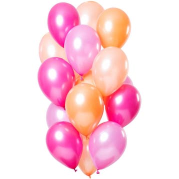 Perzik Roze Ballonnen Chroom 33cm 15st, Verzenden, Nieuw