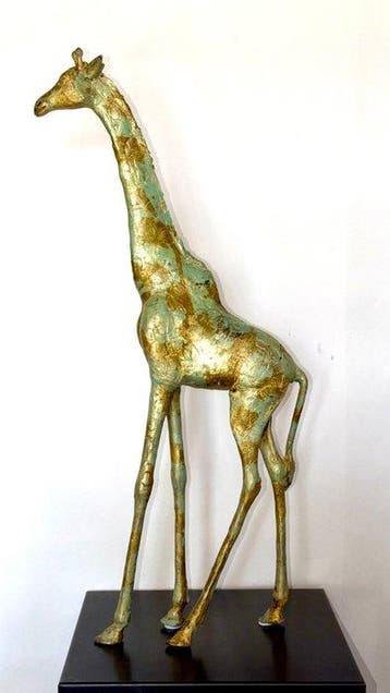 Abdoulaye Derme - sculptuur, Grande Girafe - 63 cm - 63 cm -