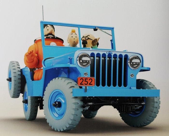 Beeldje - Statuette Tintinimaginatio - Tintin La Jeep bleue, Livres, BD | Comics