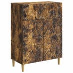 vidaXL Dressoir Gerookt eiken 66 x 34,5 x 90 cm Bewerkt hout, Verzenden, Nieuw