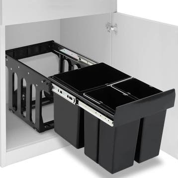vidaXL Inbouwprullenbak uittrekbaar soft-close 48 L, Verzenden, Nieuw