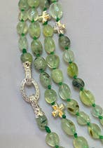 Collier, ZEER LANG, (190 cm) van natuurlijk rutielkwarts met