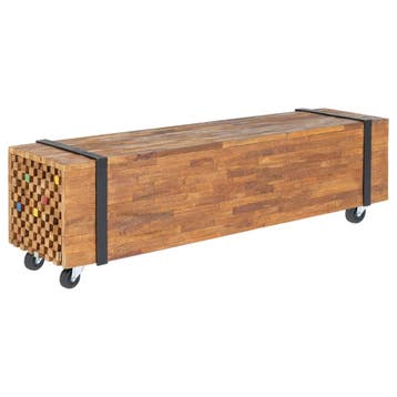 vidaXL Tv-meubel 110x30x32,5 cm massief teakhout, Huis en Inrichting, Kasten |Televisiemeubels, Verzenden, Nieuw