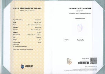 1 pcs Wit Opaal - 11.69 ct - Guild Gem Laboratory -