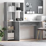 vidaXL Bureau met plank Grijs Sonoma 138,5 x 55 x 143 cm, Huis en Inrichting, Verzenden, Nieuw