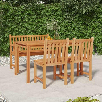 vidaXL 4-delige Tuinset massief teakhout, Verzenden, Nieuw, Tuinset