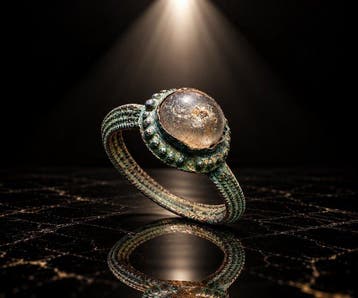 Médiéval Bronze Le Talisman de la Lune — Belle bague en