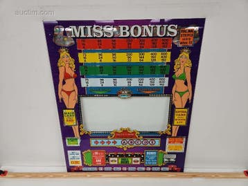 Originele frontplaat van bingo-en spelautomaat...
