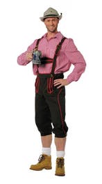 Lederhose Zwart Rood Heren, Hobby en Vrije tijd, Verzenden, Nieuw