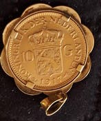 Nederland. Wilhelmina. 10 Gulden 1917 in gouden hanger