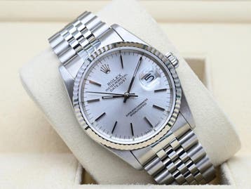 Rolex Datejust Ref. 16234 Year 1989 (Box & Papers), Handtassen en Accessoires, Horloges | Heren, Staal, Rolex, Polshorloge, Ophalen of Verzenden