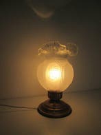 Lampe de table - Laiton, Verre, Antiquités & Art