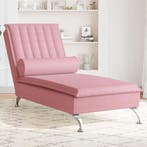 vidaXL Massage chaise longue met bolster fluweel roze, Verzenden, Nieuw
