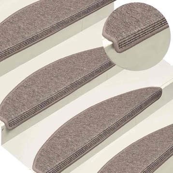 vidaXL Trapmatten 15 st 65x21x4 cm Donkerbeige Halfrond, Verzenden