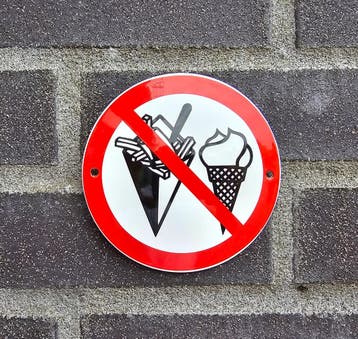 Patat & ijs verbodsbord, Verzenden, Nieuw