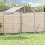vidaXL Hondenkennel met dak 14x2x2,5 m gegalvaniseerd staal, Verzenden