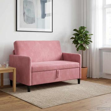 vidaXL Sofa met Opbergruimte Roze 122 x 78 x 87 cm Polyester, Verzenden, Nieuw