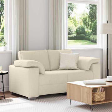 vidaXL 2-Zits Sofa Beige 160 cm Linnenmix Stoffen, Verzenden, Nieuw
