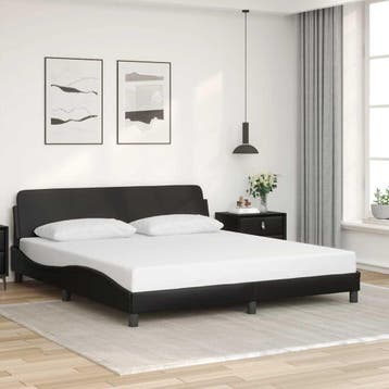 vidaXL Bedframe Dover kunstleer zwart 180x200 cm, Verzenden