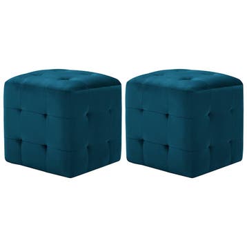 vidaXL Nachtkastjes 2 st 30x30x30 cm fluweel blauw, Verzenden, Nieuw