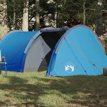 vidaXL Tunneltent 4-persoons waterdicht blauw, Verzenden, Nieuw