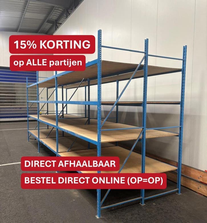 Grootvakstelling voordelige partijen -Direct afhaalbaar -15%, Zakelijke goederen, Kantoor en Winkelinrichting | Magazijn, Stelling en Opslag