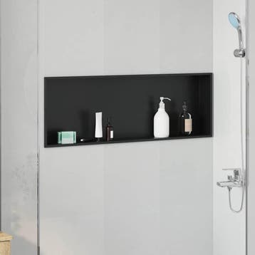 vidaXL Douche Niche Zwart 90 x 30 x 9,5 cm Roestvrij staal, Bricolage & Construction, Verzenden