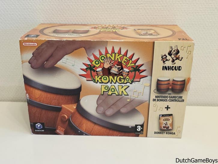 Nintendo Gamecube - Donkey Konga Pak - Bongos, Games en Spelcomputers, Spelcomputers | Nintendo GameCube, Gebruikt, Verzenden