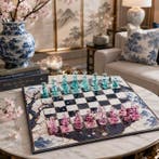 Nyx - Sakura Serenity – PorcelainMuse Art Chess Set