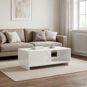 vidaXL Salontafel Hoogglans Wit 95 x 50,5 x 35 cm Bewerkt, Verzenden, Nieuw