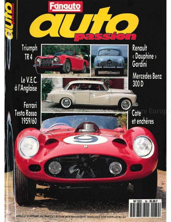 1990 AUTO PASSION TIJDSCHRIFT 39 FRANS, Boeken, Auto's | Folders en Tijdschriften, Ophalen of Verzenden