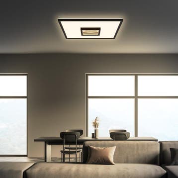 Panneau LED carré avec effet miroir infini - noir - 42 x 42, Maison & Meubles, Verzenden, Neuf