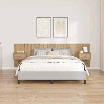vidaXL Hoofdeinde Met Kast 3 st Artisan Eiken Bewerkt hout, Huis en Inrichting, Verzenden, Nieuw