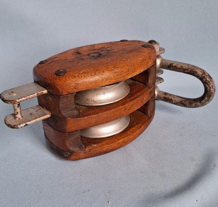 Ship’s pulley - Bois, Fer, Antiquités & Art, Curiosités & Brocante