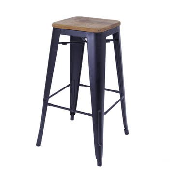 Barkruk Tolix style barkruk 77cm mat zwart, Verzenden, Nieuw