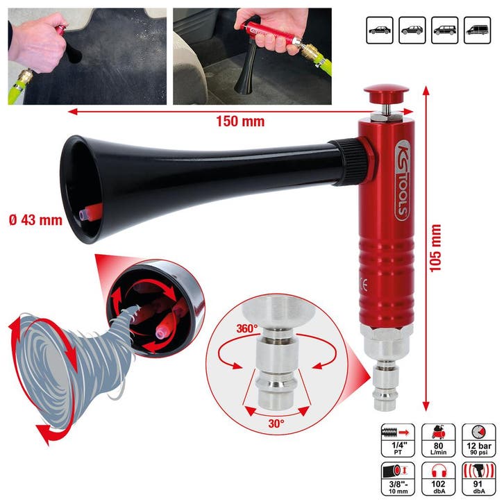 KS Tools Pneumatisch Cyclonisch Reinigingspistool, Autos : Divers, Outils de voiture, Envoi