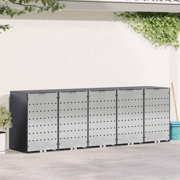 vidaXL Wheelie Bin opslag voor 3 bakken Roestvrij staal, Verzenden