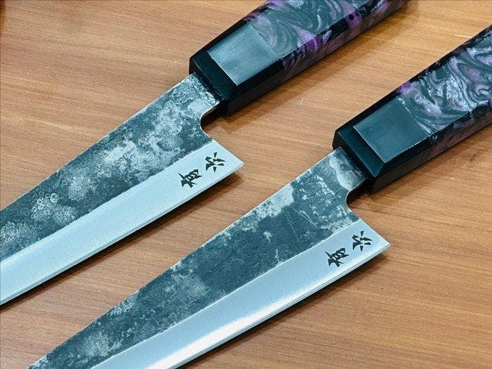 Keukenmes - Kiritsuke - Ambachtelijke Kiritsuke-messenset, Antiek en Kunst, Antiek | Keukengerei