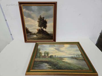schilderij Willem Kroon Hollands polderlandschap...