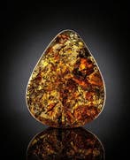 Barnsteen - Bold Baltic Amber Statement Ring – Golden–Cognac