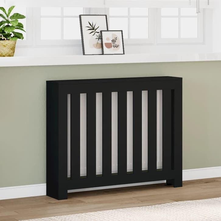 vidaXL Radiatorombouw 104x20x82 cm bewerkt hout zwart, Doe-het-zelf en Bouw, Verwarming en Radiatoren, Nieuw, Verzenden
