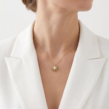 Ketting met hanger - 18 karaat Geel goud - 1.10ct. tw.