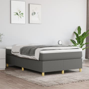 vidaXL Boxspring bed 120x200 cm stof donkergrijs, Verzenden, Nieuw