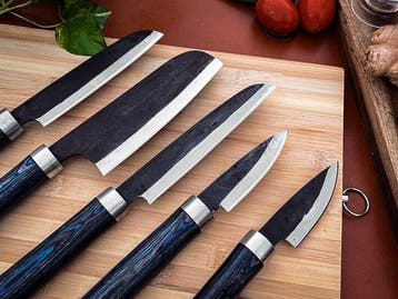 Keukenmes - Kitchen knife set - 735 - Staal, Hout,, Antiek en Kunst