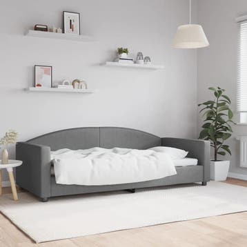 vidaXL Slaapbank 90x200 cm stof donkergrijs, Huis en Inrichting, Verzenden, Nieuw