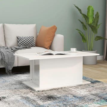 vidaXL Salontafel 102x55,5x40 cm bewerkt hout hoogglans wit, Verzenden, Nieuw