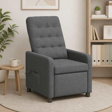 vidaXL Massage-relaxfauteuil Donkergrijs 65 x 93 x 102 cm, Verzenden, Nieuw
