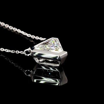 Zonder minimumprijs - Ketting met hanger - 14 karaat Witgoud