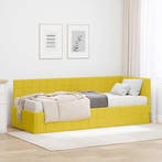 vidaXL Hoekbedframe met Matras met hoofdeinde 2 pcs Geel, Verzenden
